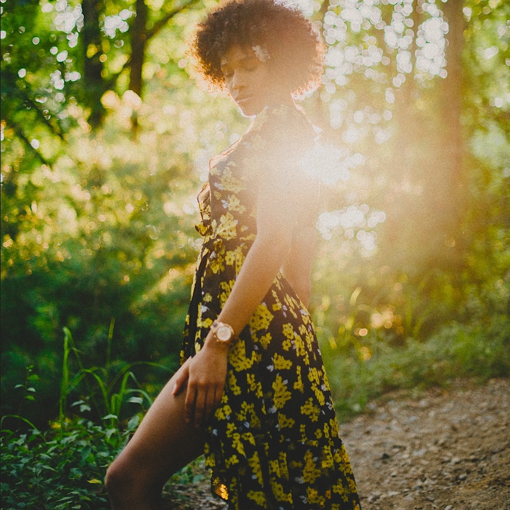 Flower print wrap dress